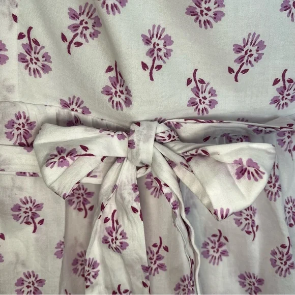 J. Crew Lavender Cotton Sz12 Asymmetrical Floral Ruffles Tiered Dress Cotton NWT - Picture 9 of 17